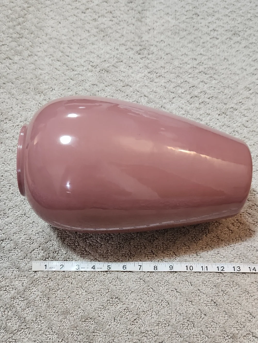Haeger Vintage 80s Large Ceramic Vase in Dusty Rose Mauve